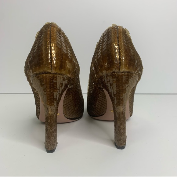 Prada Milano Ombré Sequin Heels Shoes - Picture 5 of 8